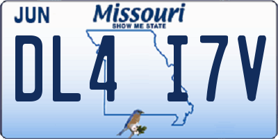 MO license plate DL4I7V