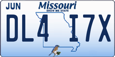 MO license plate DL4I7X