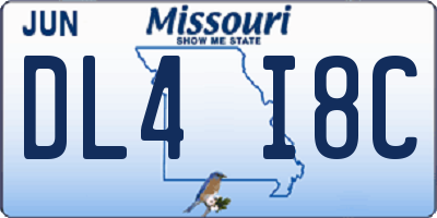 MO license plate DL4I8C