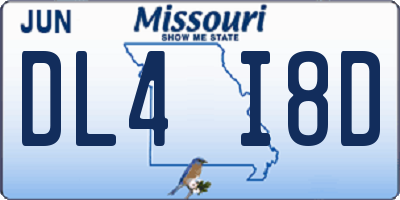 MO license plate DL4I8D
