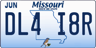 MO license plate DL4I8R
