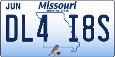 MO license plate DL4I8S