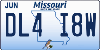 MO license plate DL4I8W