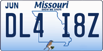 MO license plate DL4I8Z