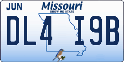 MO license plate DL4I9B
