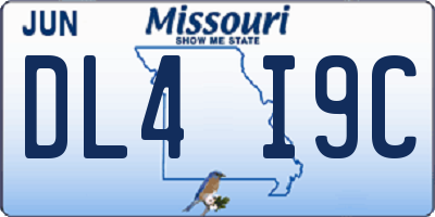 MO license plate DL4I9C