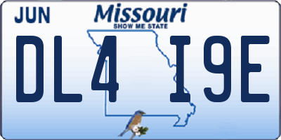 MO license plate DL4I9E