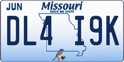 MO license plate DL4I9K