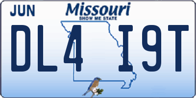 MO license plate DL4I9T