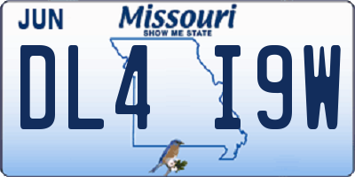 MO license plate DL4I9W