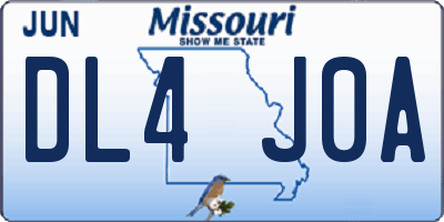 MO license plate DL4J0A
