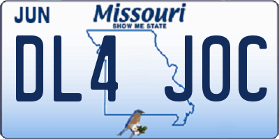 MO license plate DL4J0C