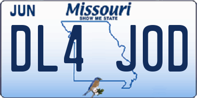 MO license plate DL4J0D