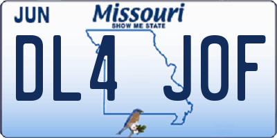 MO license plate DL4J0F