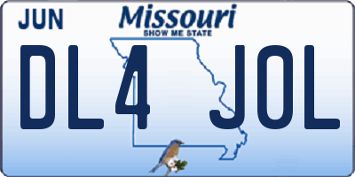 MO license plate DL4J0L