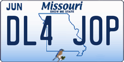 MO license plate DL4J0P