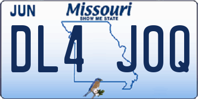 MO license plate DL4J0Q