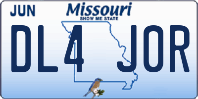 MO license plate DL4J0R