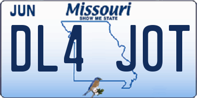 MO license plate DL4J0T