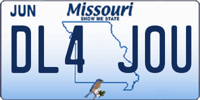 MO license plate DL4J0U