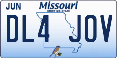 MO license plate DL4J0V