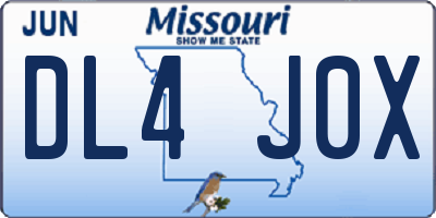 MO license plate DL4J0X