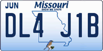 MO license plate DL4J1B