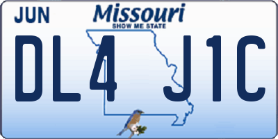MO license plate DL4J1C