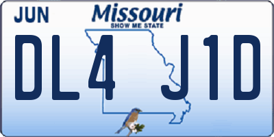 MO license plate DL4J1D