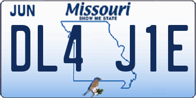 MO license plate DL4J1E