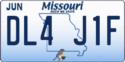 MO license plate DL4J1F