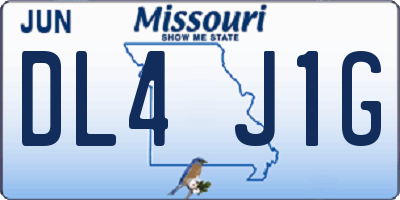 MO license plate DL4J1G