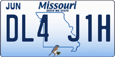 MO license plate DL4J1H