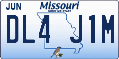 MO license plate DL4J1M