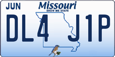 MO license plate DL4J1P