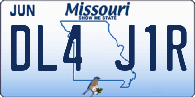 MO license plate DL4J1R
