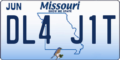 MO license plate DL4J1T