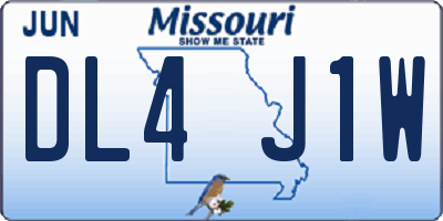 MO license plate DL4J1W