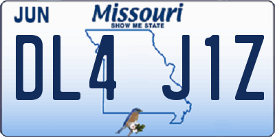 MO license plate DL4J1Z
