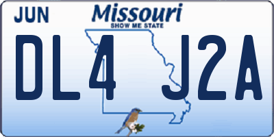 MO license plate DL4J2A