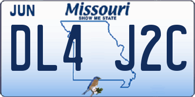 MO license plate DL4J2C