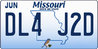 MO license plate DL4J2D