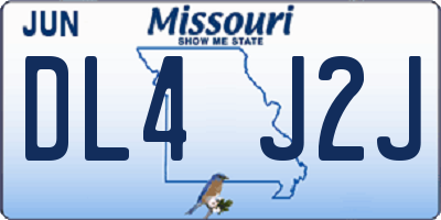 MO license plate DL4J2J