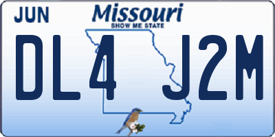 MO license plate DL4J2M