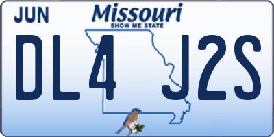 MO license plate DL4J2S