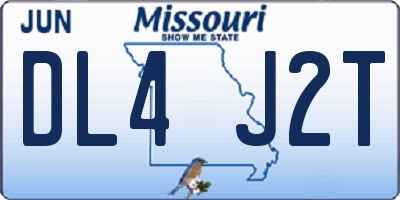 MO license plate DL4J2T