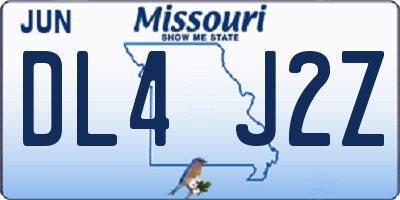 MO license plate DL4J2Z