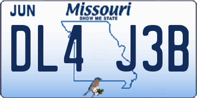MO license plate DL4J3B