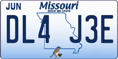 MO license plate DL4J3E