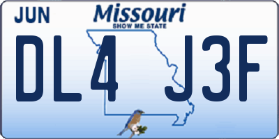 MO license plate DL4J3F